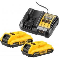 Set incarcator+2acumulatoare DeWalt DCB1104D2-QW