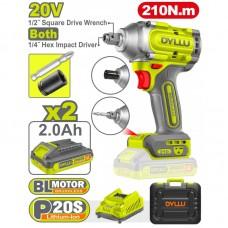 Masina de insurubat cu impact BLmotor Li-Ion 20V/2*2Ah 210N.m DYLLU DTCD3B21