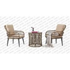 Set de mobilier de grădină PISA 3 piese Cafeniu deschis