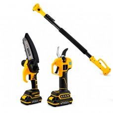 Аккумуляторный телескопический садовый набор 3 в 1MTools BS301KIT