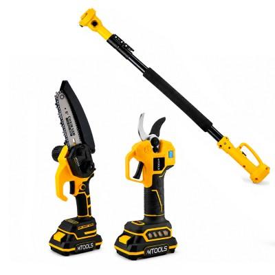 Аккумуляторный телескопический садовый набор 3 в 1MTools BS301KIT