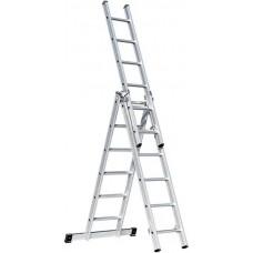 Scara din aluminiu, cu trei sectiuni, 6 trepte (6 m) Bauwelt (44959) 