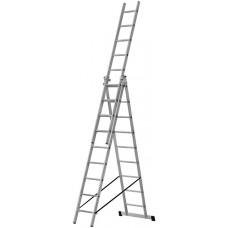 Scara din aluminiu  cu trei sectiuni, 9 trepte (9 m), Bauwelt (44962) 