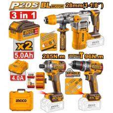 Набор из 3 аккумуляторных инструментов INDUSTRIAL INGCO COSLI250693
