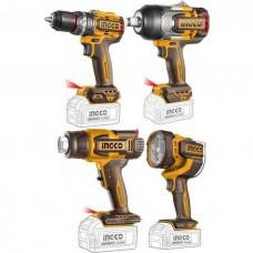 Set din 4 scule cu acumulator INDUSTRIAL INGCO COSLI250608