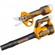 Set foarfece de gardina+suflanta pe acumulator 16V 2*2.Ah INGCO COSLI250385