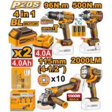 Набор из 4 инструментов на аккумуляторе INDUSTRIAL INGCO COSLI241292
