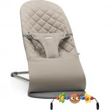 Детский шезлонг BabyBjorn Bliss Sand Grey with Toy Bar (606117A)