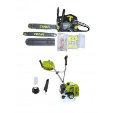 Set Motocoasa Eltos EL5500 si Motofierestrau Силач P5800