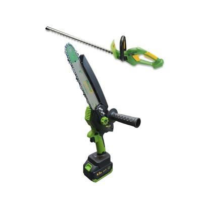 Ferestrau cu acumulator Master Kraft FML 21-8+Masina de tuns gard viu Partner Pro PP-BHT2052