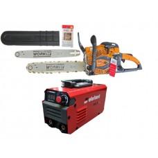 Цепная пила бензиновая Technoworker DB5802 Pro+Сварочный аппарат Elefant MMA-305A
