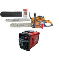 Цепная пила бензиновая Technoworker DB5802 Pro+Сварочный аппарат Elefant MMA-325A