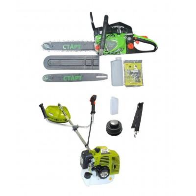 Set Motocoasa Eltos EL5500 si Motoferastrau pe benzina Start CT5800