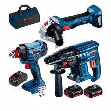 Аккумуляторный набор инструментов Bosch GBH 180-Li+GWS 180-Li+GDX 180-Li (0615990M5G)