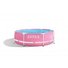Piscină Intex Pink Metal Frame 244х76сm, 2843L, cadru metalic