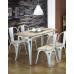 Masa MAGNUM (alb) + 4 Scaune K204 (metal/lemn) Set Masa MAGNUM (alb) + 4 Scaune K204 (metal/lemn) Set