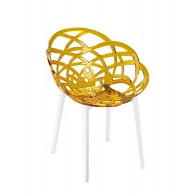 Fotoliu Flora (sezut orange, alb)