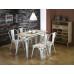 Masa MAGNUM (alb) + 4 Scaune K204 (metal/lemn) Set