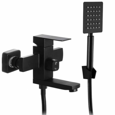 Черный смеситель для ванны с душем MIXXUS KUB-009 (EURO) BLACK