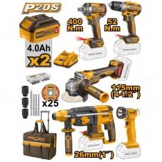 Set 5 scule pe acumulator Ingco CKLI2058