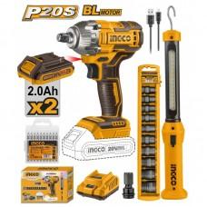 SET Masina de insurubat cu impact + lampa Ingco COSLI23011