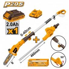 SET Fierăstrău telescopic cu lanț(cu acumulator) +Tăietor de arbuști Ingco CPTS201681